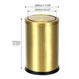 Antique Gold Trash Can, 2.4 Gallons Stainless Steel, Waterproof, Rustproof with Swing Lid V1258-DP02-C-2150