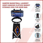 Hamper Basketball Laundry Hoop Hanging Clothes Basket Storage Kids Fun Door Bag V63-824321