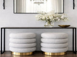 Interior Ave - Roma Round Milan Ottoman / Footstool Off White V355-IA-OTT-ROM-NAT