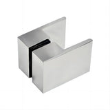 90cm Frameless Diamond Shower Screen Chrome U-Brackets, Brass Hinges & Square Double Pull Handle V63-911931