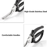 Kitchen Scissors Shears Cutter Blades for Meat Comfortable Handle Kitchen Tool Black V1369-AZ3-W-21309