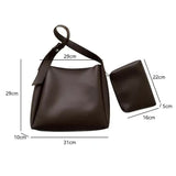 2-Piece Women's Bucket Bag Set, Vintage Shoulder Tote and Crossbody Handbag, Black V1188-MS-617-046