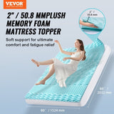 Mattress Topper, Queen Size, 50.8 mm Thickness, Memory Foam Mattress Pad, Cooling Gel Infusion, V952-JYHMD6080INCJRGHRV0
