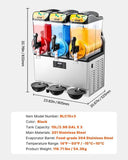 VEVOR Commercial Frozen Drink Maker, 15Lx3 Triple Tank Slushy Machine, 180 Cups Stainless Steel V952-CGXXRJX315LS56A98V3