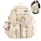 Kids School Backpack with Accessories, 43x31 cm, for Children and Teens, Beige V1188-MS-325-0303