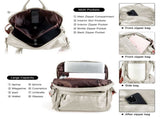 Grey Fashionable Large-Capacity Women's Backpack - Waterproof, Durable, High-Quality PU Leather V1265-263-GREY2