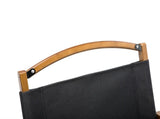 Bamboo Canvas Foldable Outdoor Camping Chair Wooden Travel Picnic Park - Black V563-75622-BLACK