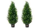 2 Pack 5' Artificial Cedar Topiary Tree Faux Plant UV Decor In/Outdoor V952-XSRGXJS60YCAVOMHCV0