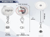 100 Pcs Translucent Retractable Badge Reels Round ID Badge Holders Nursing Name Reels with Swivel V1258-DP02-C-3171