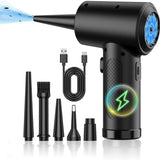 Compressed Air Duster, Electric Air Blow Portable Keyboard Cleaner with LED Light, Rechargeable Dust V1192-AZ-W-2919