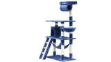 YES4PETS 140 cm Cat Kitten Scratching Post Tree W ladder & Hammock-Blue V278-CT140_BLUE