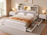 Artiss King Single Bed Frame and 2 Bedside Table Bedroom Furniture Set WBED-F-TAMBUR-KS-BS-06-BGX2