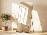 Yezi Rectangular Full Length Mirror 165x60cm Gold Standing Floor Wall Leaning DECO1040-GD-165X60-AU