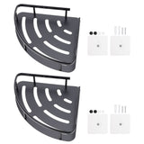 Wall-Mounted Storage Rack Black Aluminum for Home 2Pcs V1369-AZ3-W-25527