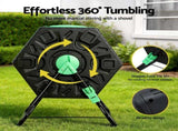 Gardeon Compost Bin 65L Composter Tumbler Rotating Outdoor With Sliding Door CBIN-SING-GNBK