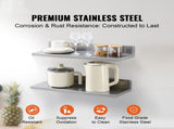 8.6" x 24" Stainless Steel Shelf, Wall Mounted Floating Shelving with Backsplash, 44 lbs Load V952-BGSCTTLL86242HBE0V0