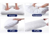 2xStandard Quality Pillows Cotton Hotel Adjustable Home Pillows Down Alternative Pillows V201-W13149556