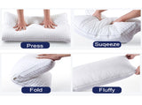 2xKing Quality Pillows Cotton Hotel Adjustable Home Pillows Down Alternative Pillows V201-W13149554