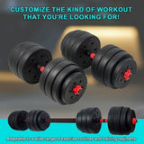 40kg Adjustable Rubber Dumbbell Set Barbell Home GYM Exercise Weights V63-834281