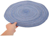 5pcs Woven Placemats 15 Inch Braided Table Mats Washable Blue for Dining V1192-AZ-W-21587