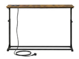 Levede Narrow Sofa Table Power Ports Behind Console Side Adjustable Living Room NI1093-BR-AU