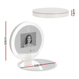 Embellir Compact Makeup Mirror with UV Camera for Sunscreen Test Portable Travel MM-E-POCKET-R9LED-WH