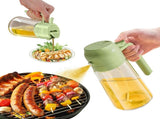2-in-1 Olive Oil Spray & Pour Bottle 470ml Glass Dispenser for Cooking BBQ Kitchen V1258-DP02-BOL-91