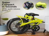 VALK Shuttle 5 Electric Folding Bike, Gen II, 20" Tyres, Shimano 7-Speed, Lime Green V219-BIKEFBVABMTA