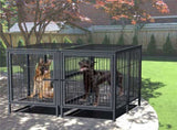 Giant Dog Cage Indoor Outdoor Super-Hard Metal Kennel Pet Playpen W Tray & Divider V767-P-XL139-A-G1