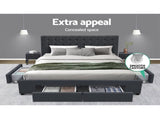 Artiss Bed Frame Queen Size with 4 Drawers Charcoal AVIO BFRAME-F-AVIO-Q-CHA-ABC