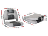 Seamanship 2X Folding Boat Seats Marine Swivel Low Back 10cm Padding Charcoal BS-86520-5-CG