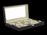 Watch Box - 24 Slot Luxury Display Case With Framed Glass Lid V63-826141