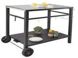 Outdoor Grill Dining Cart with Double-Shelf, 85*55cm BBQ Movable Food Prep Table, Multifunctional V952-JSHWBCTC85551FX8BV0