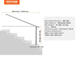 Handrails for Outdoor Steps, 47.3in / 120cm Deck Railing Kit Wall Floor Mounted, Railings for V952-BXGDLZFS120CR5F2IV0
