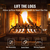 Fireplace Log Grate, 685.8mm Heavy Duty Fireplace Grate with 6 Support Legs, 19.05mm Solid V952-ZTXYMP34X342740JUV0