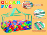 8 Packs 8 Colors Large Toy Bags, Reusable Clear PVC Board Game, Toy Organizers and V1259-DP01-F-91