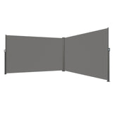 Retractable Side Awning, 180X600cm Aluminum Outdoor Privacy Screen, 280g Polyester Water-proof V952-ZYPF180X600CMGY01V0