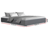 Artiss Bed Frame Double Size Gas Lift Base Grey TOKI BFRAME-E-TOKI-D-GY-AB