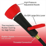 Industrial High Flow Firefighter Style Garden Hose Nozzle Grip Nozzle with Threaded Hose Connection V1366-AZ2-W-21908