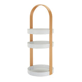 3 Layers Round Storage Rack Integral Handle 3 Layer Storage Round Stand for Bathroom Apricot V1294-YM0703-3117230079011