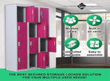 12-Door Locker for Office Gym Shed School Home Storage - Padlock-operated V63-838901