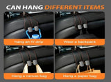 Car Seat Back Double Hook, Universal Premium Stitched Leather and Aluminum-Magnesium Alloy Double V1258-DP02-F-45