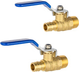 (Pack of 2) Cold Expansion Pex-A 1/2-inch X 1/2 Inch Male MPT Brass Shut-off Ball Valve for Pex-A V1258-DP02-C-2444
