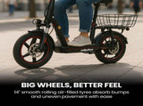 ALPHA Rover Electric Scooter with Seat, 500W 48V 25km/h 30km Range, 14-inch Tyres, Motorised V219-TRNESCAL8KRA