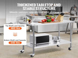 24 x 48 x 40 Inch Stainless Steel Work Table, Commercial Food Prep Worktable with Casters, Heavy V952-CFBXGGZTLCDJOVC8PV0