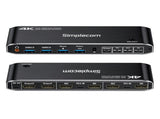 Simplecom KM430 Dual HDMI Monitor KVM Switch for 2 Computers with 4-Port USB Hub 4K60Hz Keyboard V28-SIMKM430