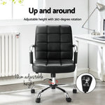 Artiss Office Chair PU Leather Mid Back Black OCHAIR-H-5901-BK