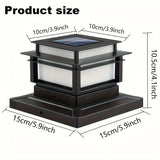 solar post cap lights, outdoor LED lights, nickel batteries, IPX4 water resistant, garden lighting, V1106-DSZ-001-006-BLK-6PCS