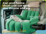 Green 2-in-1 Fluffy Travel Cat Bed & Car Safety Seat - Enclosed Windproof Pet Carrier with V888-ELOSUNG45811