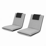 Artiss 2X Floor Lounge Sofa Bed Floor Cushion Velvet Grey FLOOR-0166D-GYX2